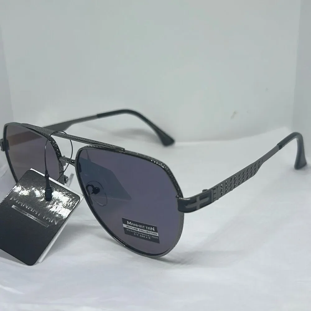 Manhattan Collection Aviator Sunglasses – Maximum UV Protection – Designer Metal